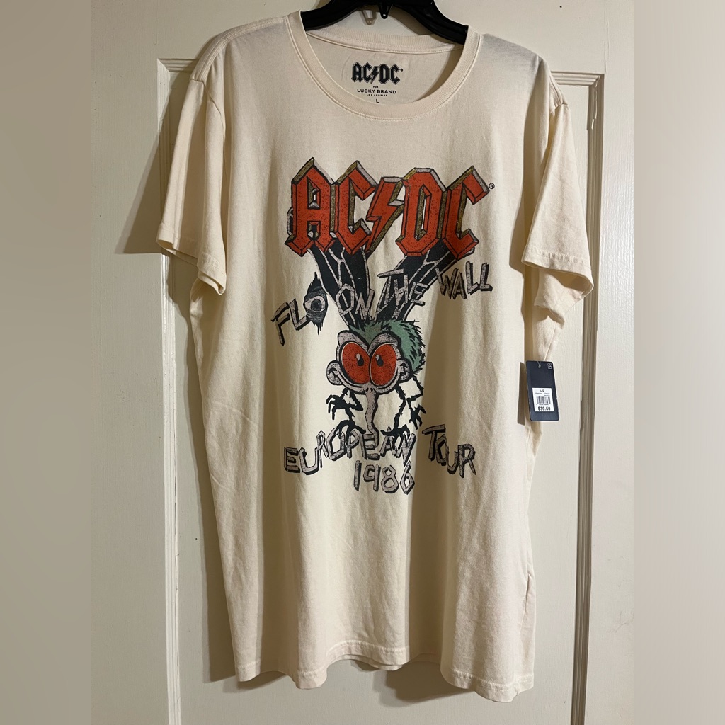 Lucky Brand AcDc Fly On The Wall European Tour 86 Nwt